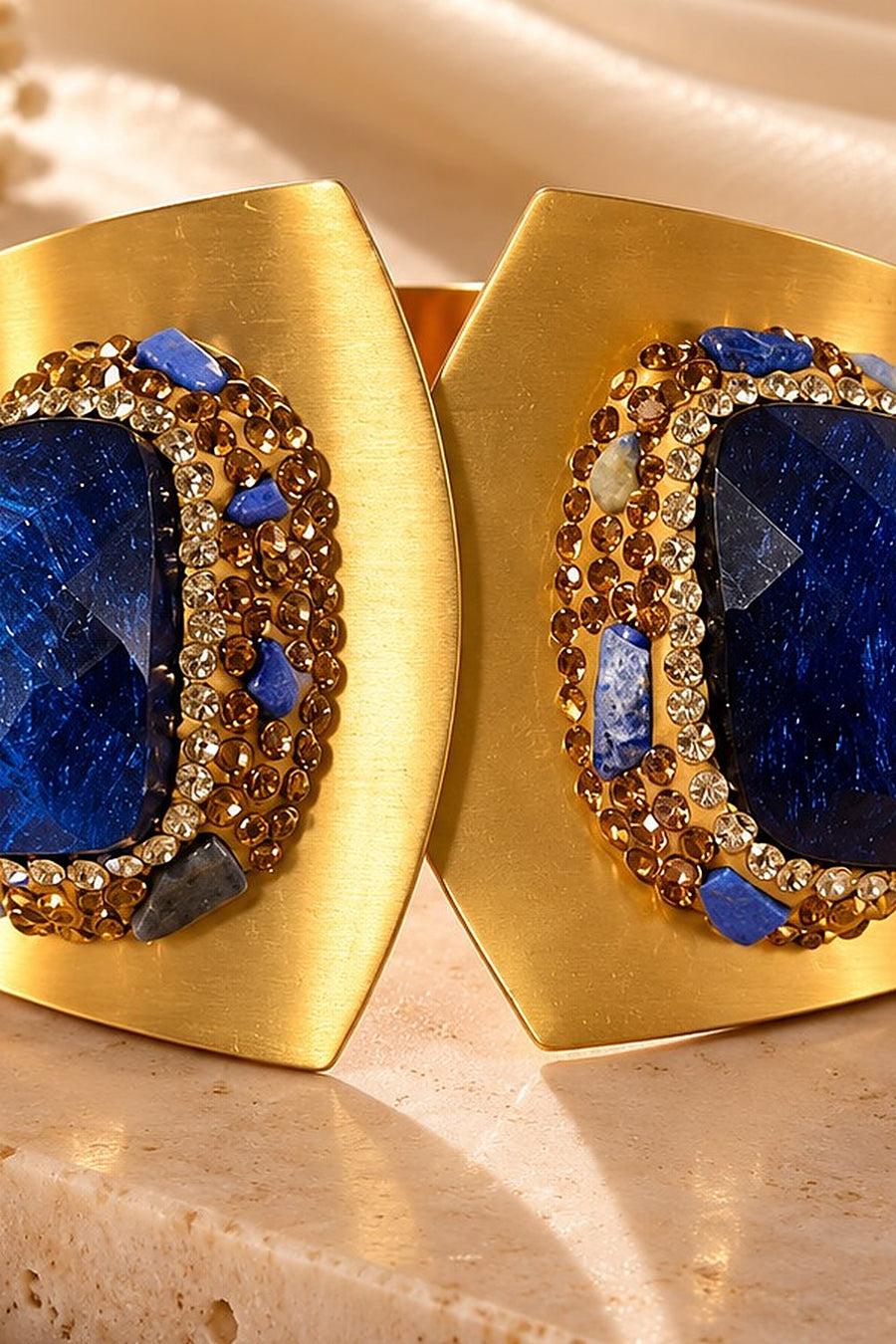 The Midnight Sapphire Cuff close-up detail by Sherry's Jewel