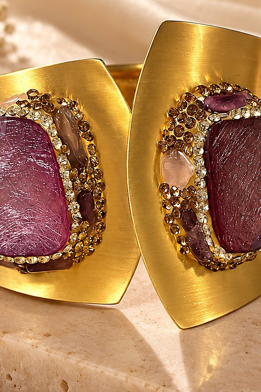 The Royal Amethyst Cuff close-up detail by Sherry's Jewel