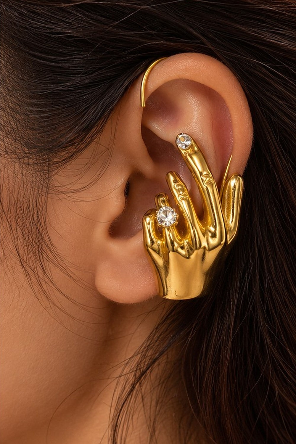 The Golden Goddess Ear Cuff worn by Sherry's Jewel