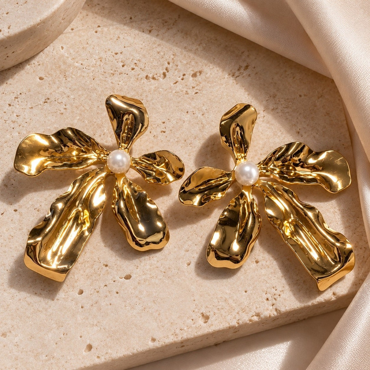 Pearl Bloom Statement Earrings, the pair, by Sherry's Jewel