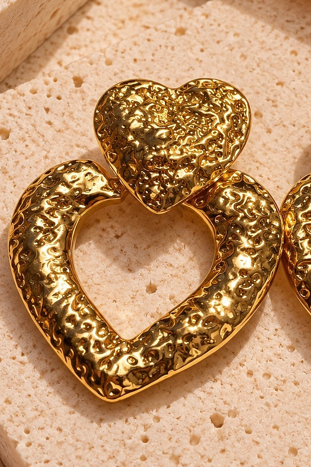 Heart to Heart Statement Earrings close-up detail by Sherry's Jewel