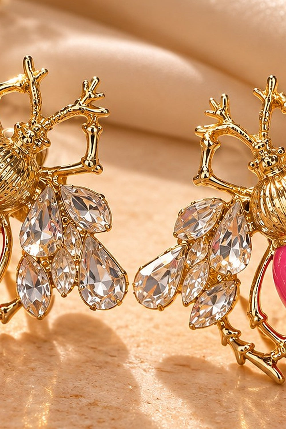 Queen Bee Earrings close-up detail by Sherry's Jewel