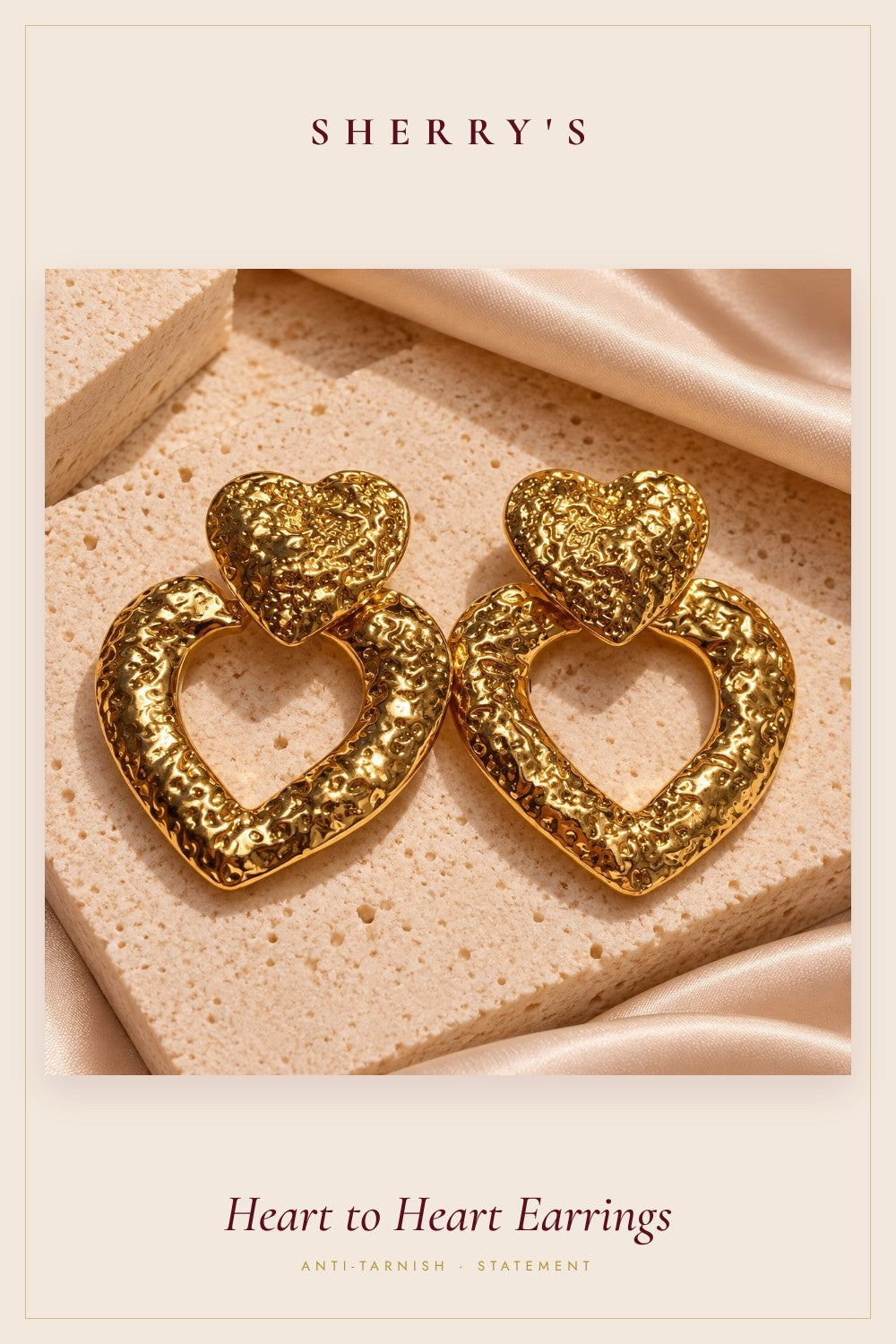 Heart to Heart Statement Earrings by Sherry's Jewel