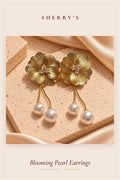 Blooming Pearl Statement Earrings by Sherry's Jewel