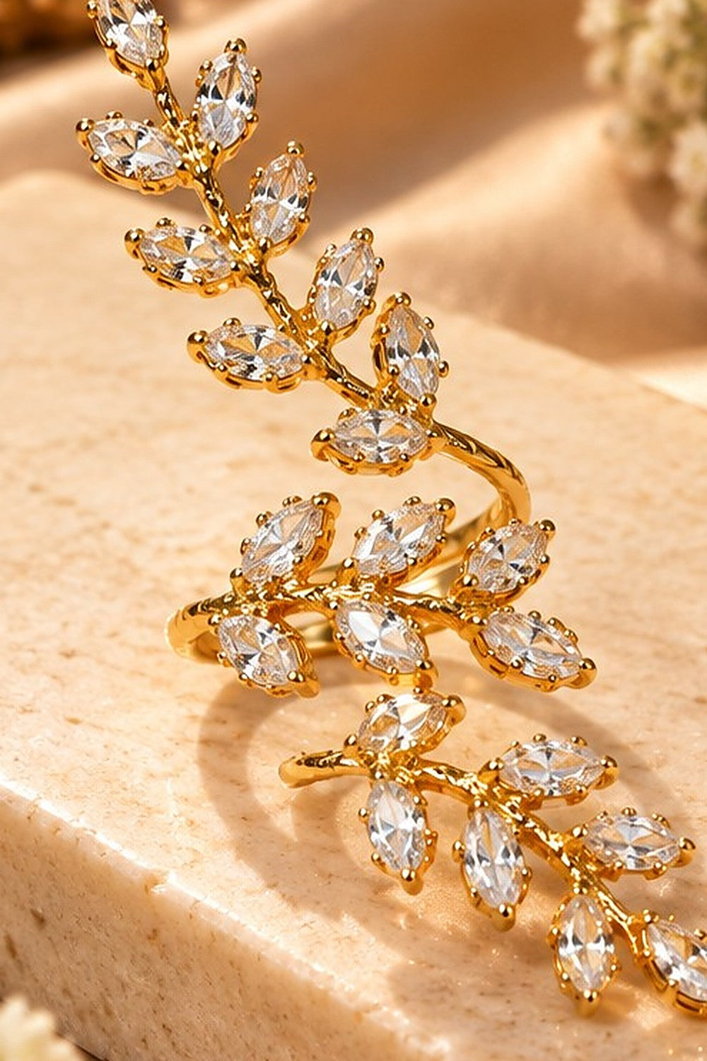 The Golden Ivy Ring close-up detail by Sherry's Jewel
