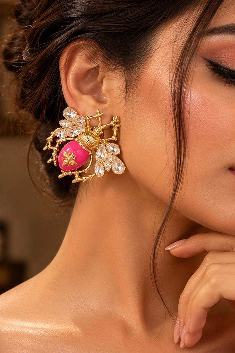 Queen Bee Earrings worn by Sherry's Jewel