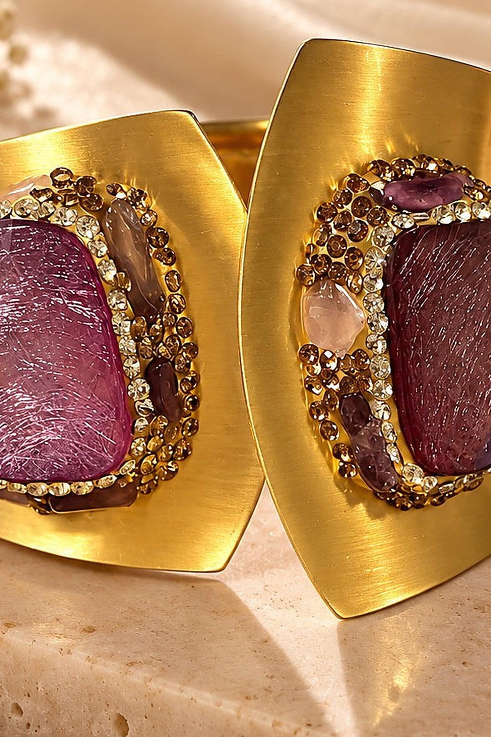 The Royal Amethyst Cuff close-up detail by Sherry's Jewel