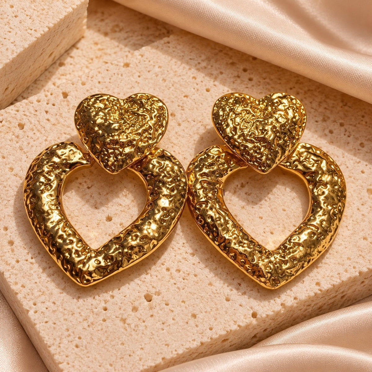 Heart to Heart Statement Earrings, the pair, by Sherry's Jewel
