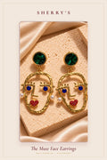 The Muse Face Statement Earrings by Sherry's Jewel
