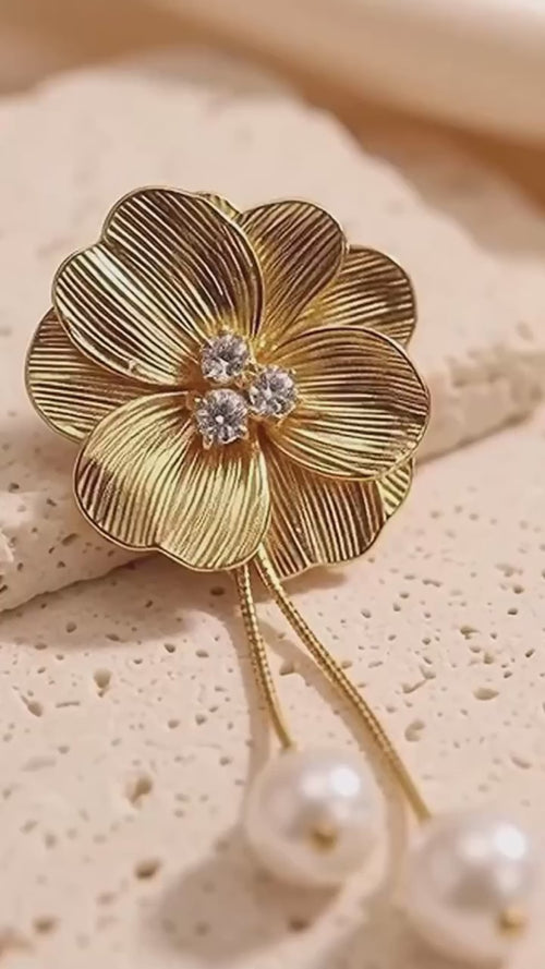 Blooming Pearl Statement Earrings worn, video