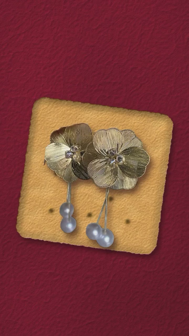 Blooming Pearl Statement Earrings reel